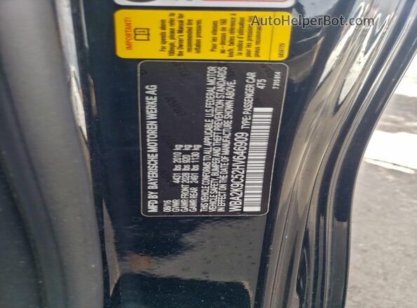 WBA2K9C52HV646909 2017 BMW 2 SERIES Black Vista de la etiqueta del VIN