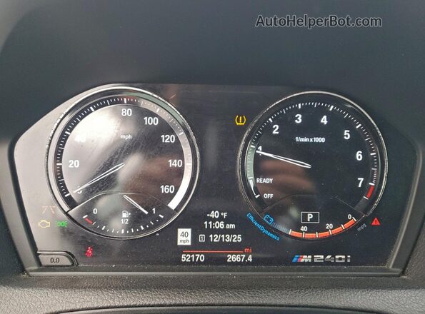 WBA2N1C00L7D92694 2020 BMW M2 Black ხელსაწყოთა პანელის ხედი