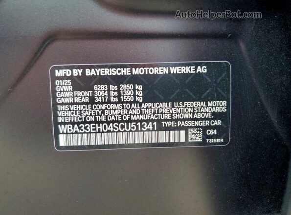 WBA33EH04SCU51341 2025 BMW 7 SERIES Black 