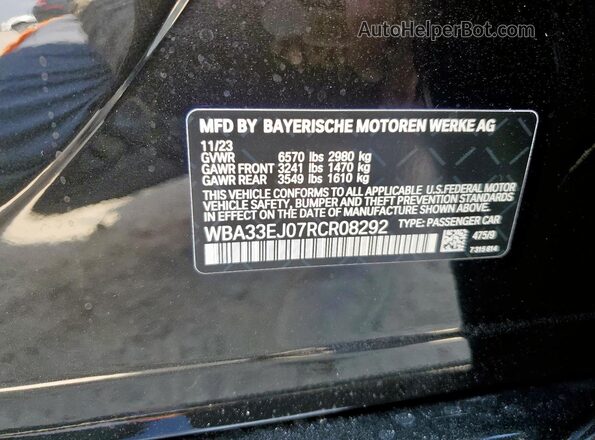 WBA33EJ07RCR08292 2024 BMW 7 SERIES Black 