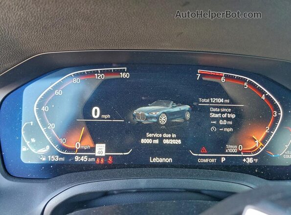 WBA43AT02PCL30691 2023 BMW 4 SERIES Синий Вид щитка приборов