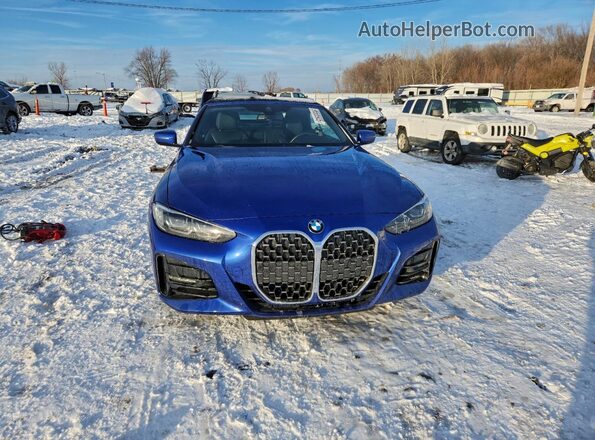 WBA43AT09PCM90521 2023 BMW 4 SERIES Blue Вид спереду