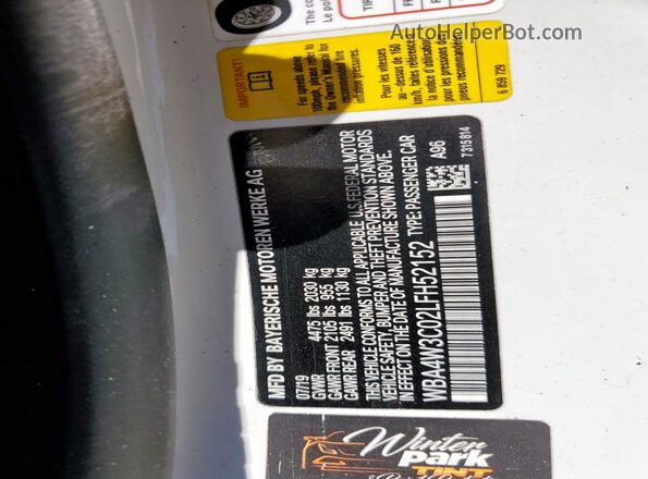WBA4W3C02LFH52152 2020 BMW 4 SERIES White Շարժիչի բաժամունքի տեսք