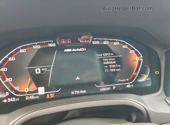 WBA53AT06NCH99416 2022 BMW M4 Black Instrument cluster view