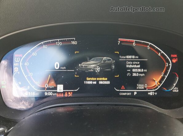 WBA53BH04PWY18848 2023 BMW 5 SERIES Black Widok zestawu wskaźników