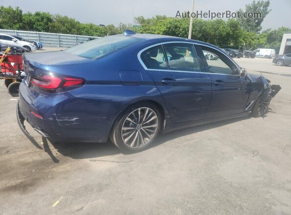WBA53BH06MCF98693 2021 BMW 5 SERIES Blue Задня права чверть