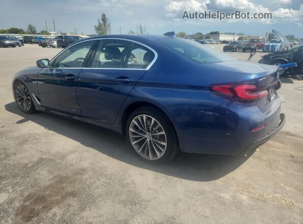 WBA53BH06MCF98693 2021 BMW 5 SERIES Blue Задня ліва чверть
