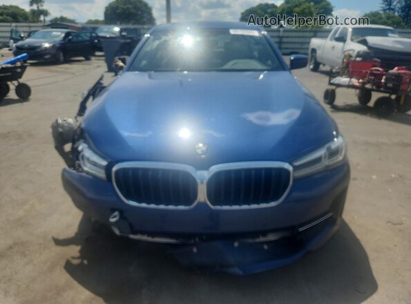 WBA53BH06MCF98693 2021 BMW 5 SERIES Blue Вид спереду