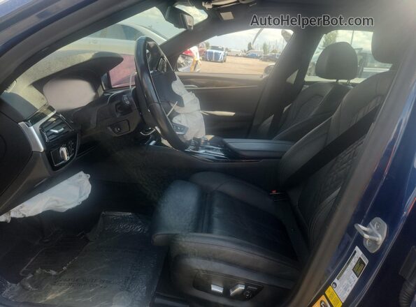 WBA53BH06MCF98693 2021 BMW 5 SERIES Blue Вид салону спереду