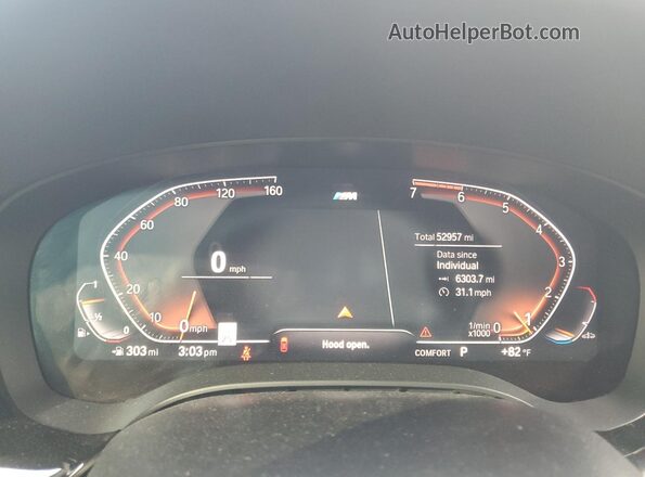 WBA53BH08MWX05013 2021 BMW 5 SERIES Black Instrument cluster view