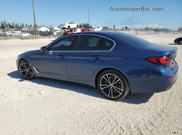 WBA53BH09MWW89257 2021 BMW 5 SERIES Blue Rear left