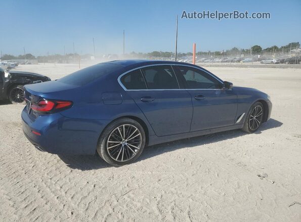 WBA53BH09MWW89257 2021 BMW 5 SERIES Blue Rear right