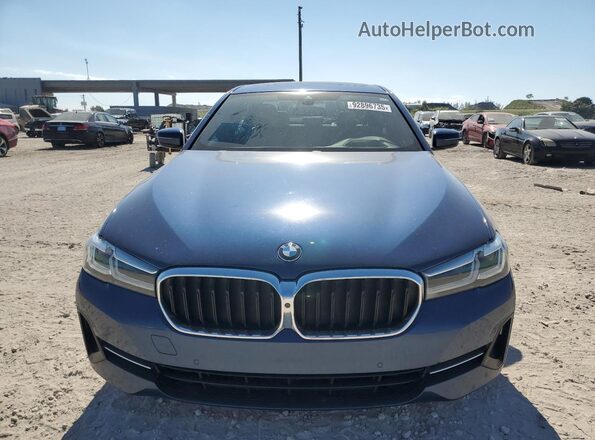 WBA53BH09MWW89257 2021 BMW 5 SERIES Blue Front view