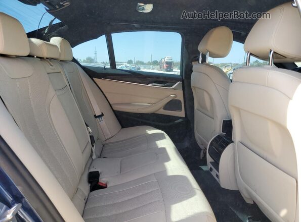 WBA53BH09MWW89257 2021 BMW 5 SERIES Blue Rear seats view