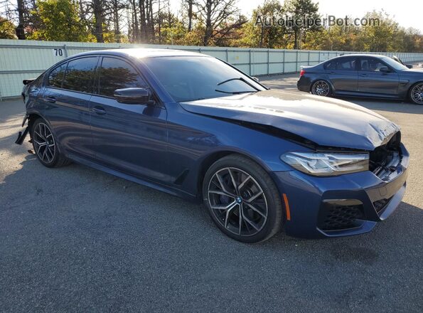 WBA53BJ09MWW89284 2021 BMW 5 SERIES Blue Передня права чверть