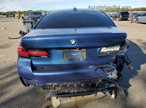 WBA53BJ09MWW89284 2021 BMW 5 SERIES Blue Вид ззаду
