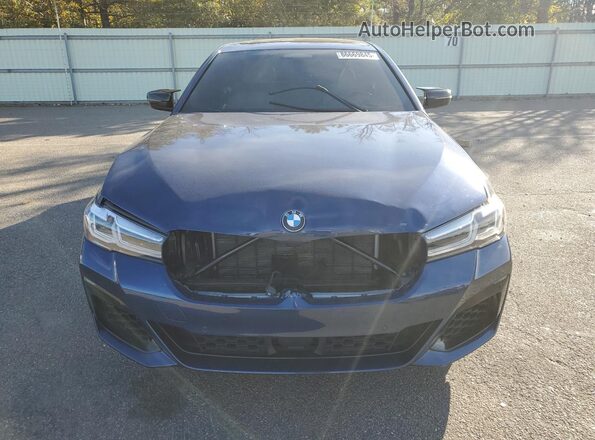 WBA53BJ09MWW89284 2021 BMW 5 SERIES Blue Вид спереду