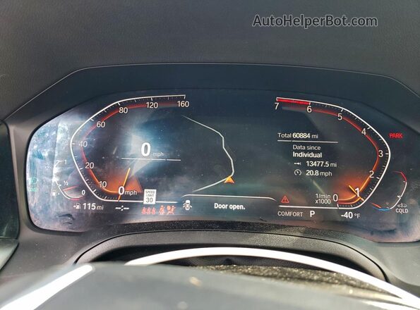 WBA5R1C01NFL64474 2022 BMW 3 SERIES Blue Вид щитка приладів