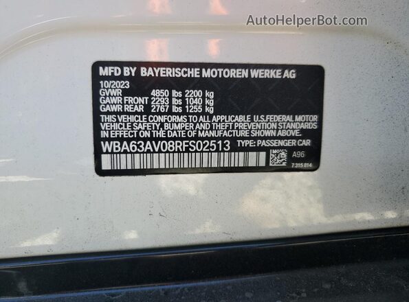 WBA63AV08RFS02513 2024 BMW 4 SERIES White Շարժիչի բաժամունքի տեսք