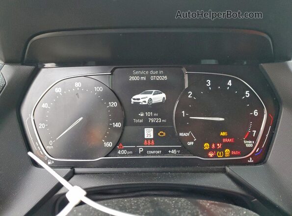 WBA73AK04M7G73069 2021 BMW 2 SERIES White ხელსაწყოთა პანელის ხედი