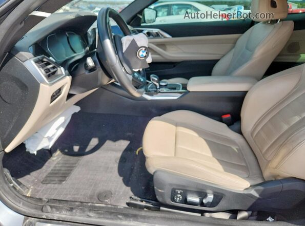 WBA73AP05MCG01393 2021 BMW 4 SERIES Gray Widok wnętrza z przodu