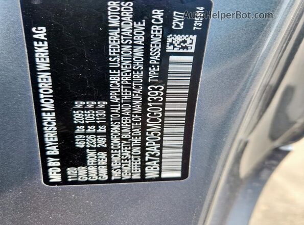 WBA73AP05MCG01393 2021 BMW 4 SERIES Gray Widok komory silnika