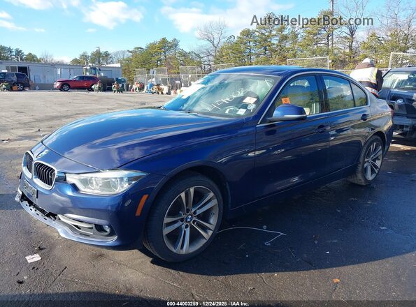 WBA8D9C5XJEM32793 2018 BMW 3 SERIES Blue წინა მარცხენა ხედი სამი მეოთხედიდან