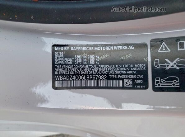 WBADZ4C06LBP67982 2020 BMW 8 SERIES White Вид підкапотного простору