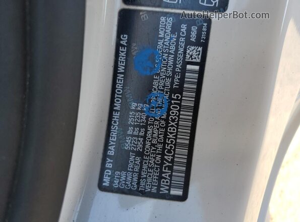 WBAFY4C55KBX39015 2019 BMW M8 White VIN sticker view