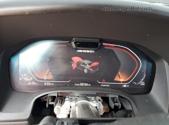 WBAGV8C01NCH51236 2022 BMW M8 Blue Instrument cluster view