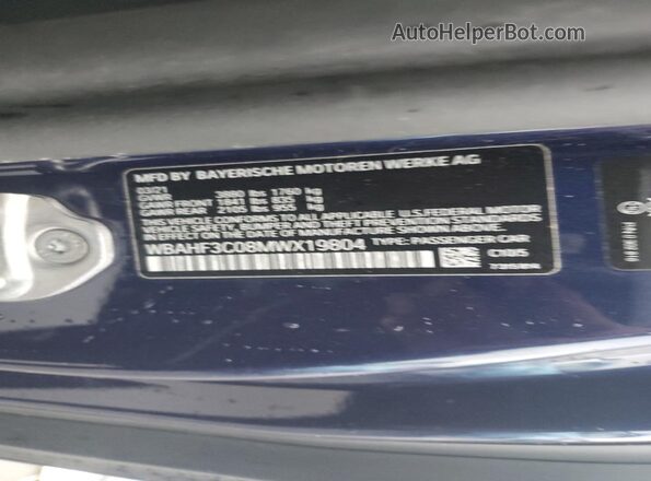 WBAHF3C08MWX19804 2021 BMW Z4 Blue Вид підкапотного простору