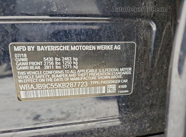 WBAJB9C55KB287723 2019 BMW M5 Black 