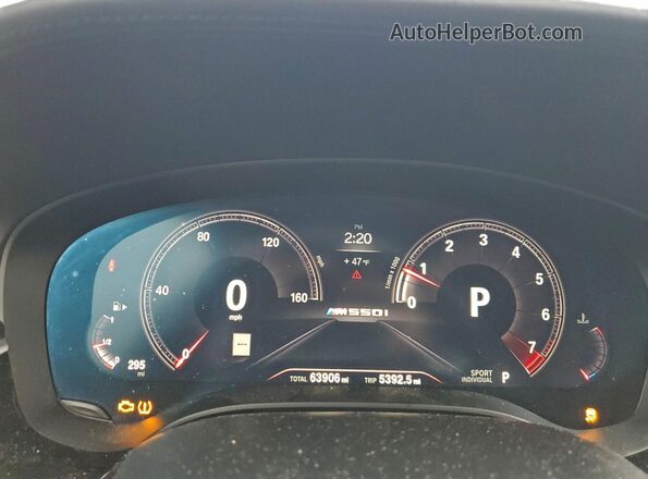 WBAJB9C58KB287666 2019 BMW M5 Blue ხელსაწყოთა პანელის ხედი