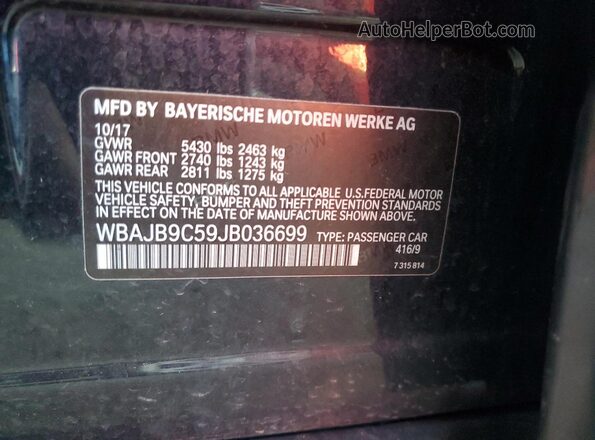 WBAJB9C59JB036699 2018 BMW M5 Black 
