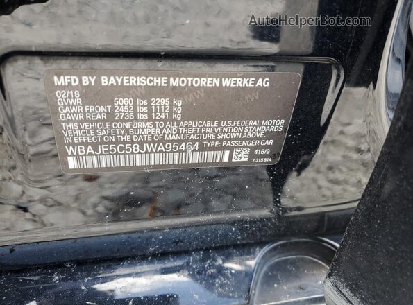 WBAJE5C58JWA95464 2018 BMW 5 SERIES Black Widok komory silnika