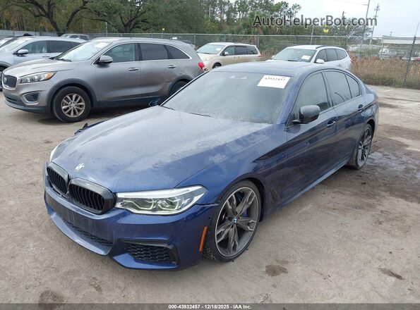 WBAJS7C06LCD00373 2020 BMW 5 SERIES Blue წინა მარცხენა ხედი სამი მეოთხედიდან
