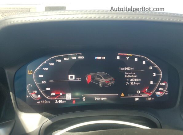 WBS33AY00MFL53803 2021 BMW M3 Gray ხელსაწყოთა პანელის ხედი