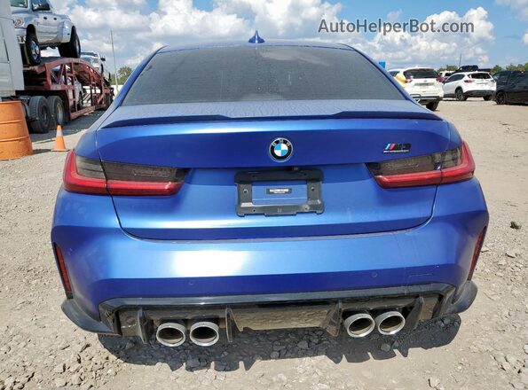 WBS33AY02NFL95083 2022 BMW M3 Синий Вид сзади