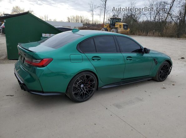 WBS43AY01NFN09319 2022 BMW M3 Зеленый Задняя правая четверть