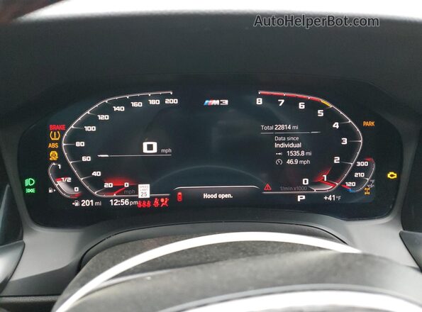 WBS43AY01NFN09319 2022 BMW M3 Зеленый Вид щитка приборов