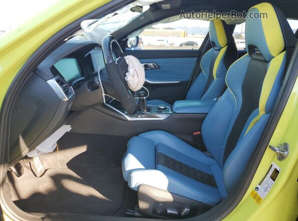 WBS53AY03NFM89739 2022 BMW M3 Yellow Front interior view