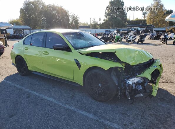 WBS53AY03NFM89739 2022 BMW M3 Yellow Front right