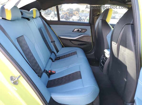 WBS53AY03NFM89739 2022 BMW M3 Yellow Rear seats view