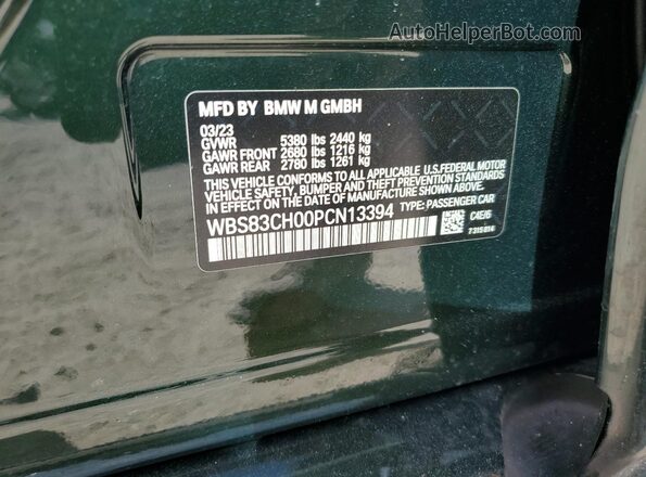 WBS83CH00PCN13394 2023 BMW M5 Green ძრავის განყოფილების ხედი