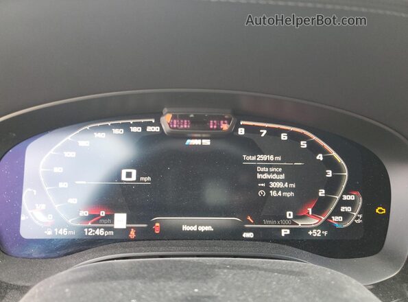 WBS83CH06MCF95078 2021 BMW M5 Black Instrument cluster view