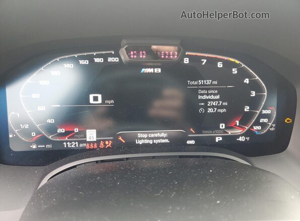 WBSGV0C07LCD62739 2020 BMW M8 Gray Widok zestawu wskaźników