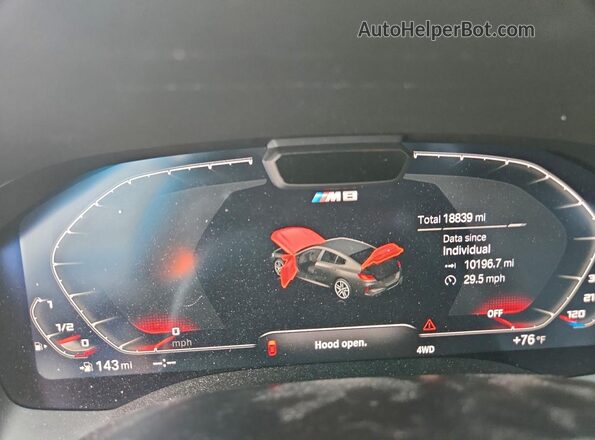 WBSGV0C08RCP11901 2024 BMW M8 Blue ხელსაწყოთა პანელის ხედი