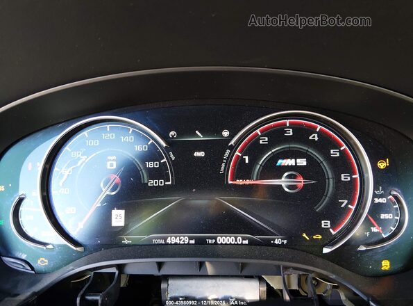 WBSJF0C54KB285456 2019 BMW M5 Black Հետևի նստատեղերի տեսք