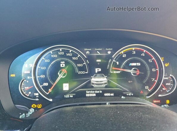 WBSJF0C55KB448437 2019 BMW M5 Blue Widok zestawu wskaźników