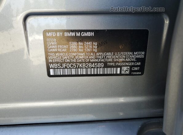 WBSJF0C57KB284589 2019 BMW M5 Серебряный Вид подкапотного пространства
